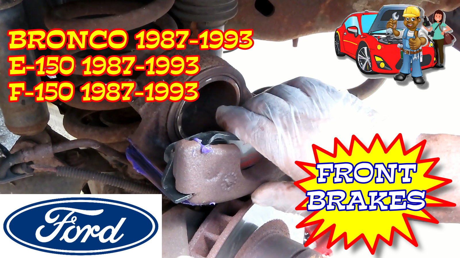 Ford Bronco E150 F150 Front Brake Pads Replacement