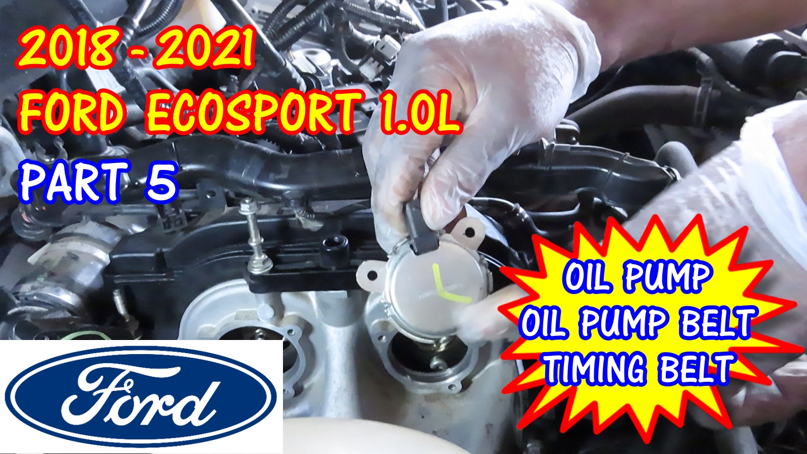 Ford EcoSport Fiesta Focus Timing Belt Oil Pump Belt And Oil Pump Replacement - PART 5