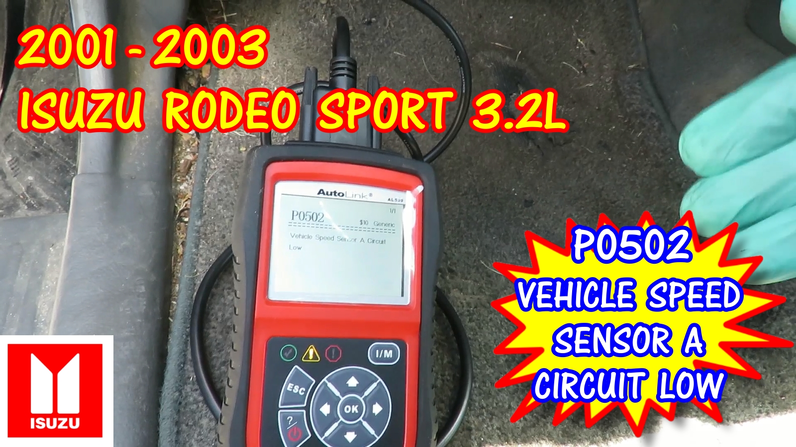 2001-2003 Isuzu Rodeo Sport P0502 Vehicle Speed Sensor A Circuit Low