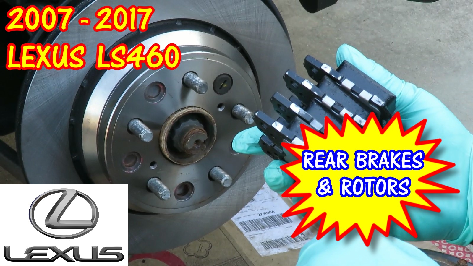 Lexus LS460 Rear Brake Pads And Rotors Replacement 2007-2017