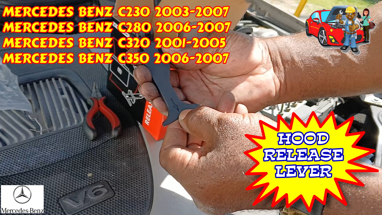 Mercedes Benz C230 C240 C280 C320 CL55 Hood Release Lever Replacement
