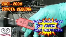 2001-2006 Toyota Sequoia P0440 P0441 P0446 - EVAP System Or Purge Malfunction